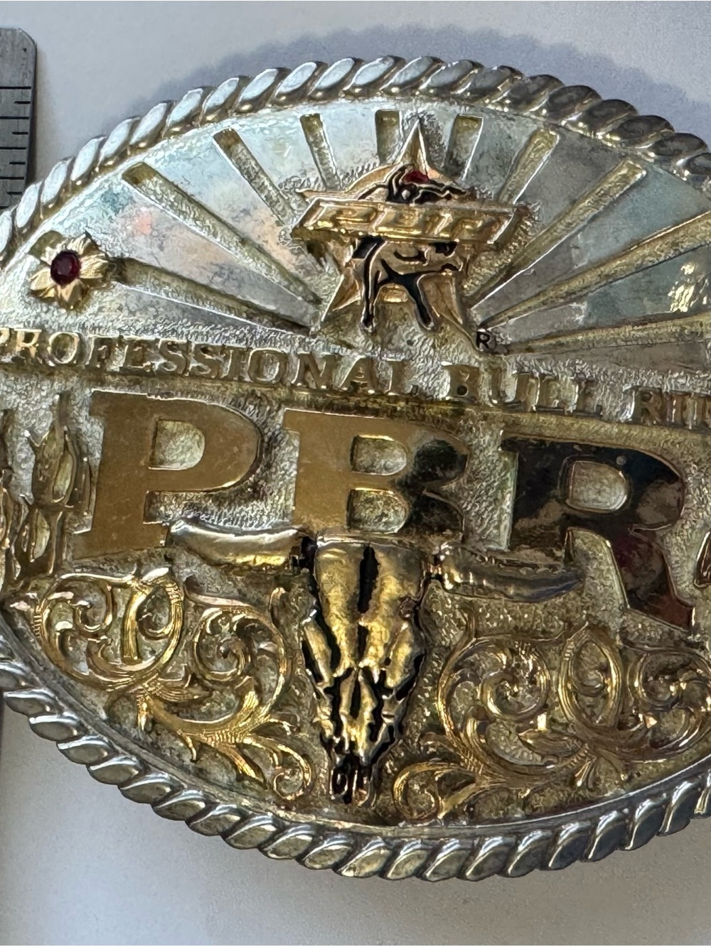 Montana Silversmiths PBR Commemorative Series Western Buckle
